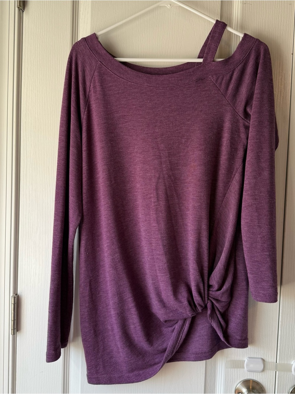 Leo Rosi Plum Off-Shoulder Long Sleeve Top
